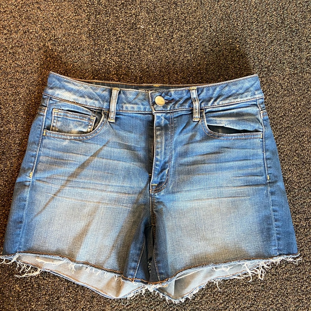 American eagle high rise shortie jean shorts